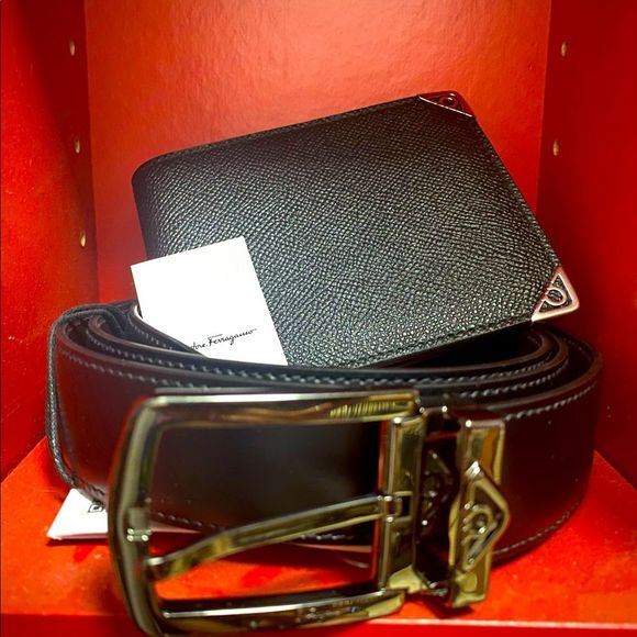 NWT: Salvatore Ferragamo Reversible Belt w/ gancini corner logo (m/l) - Picture 2 of 5